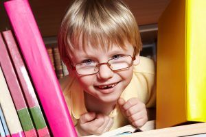 Boy in library