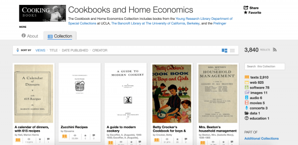 Cookbooks and Home Economics