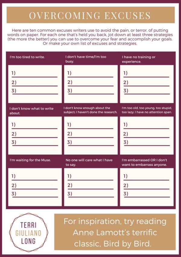 Overcoming Excuses Worksheet