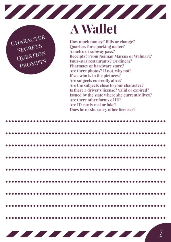 Characters' Secrets Workbook - Page 2