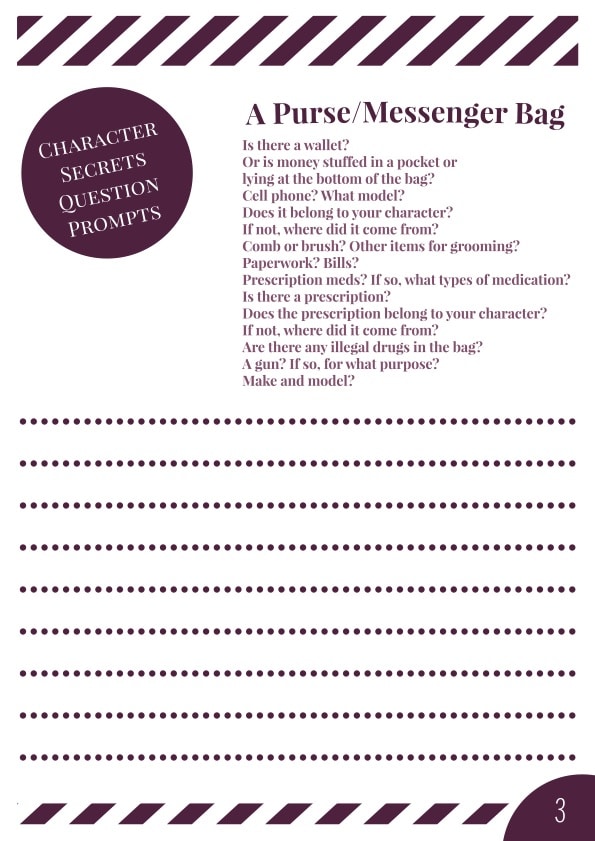 Characters' Secrets Workbook - Page 3